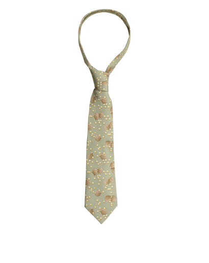 Hermes Shell & Pearl Print Tie, front view